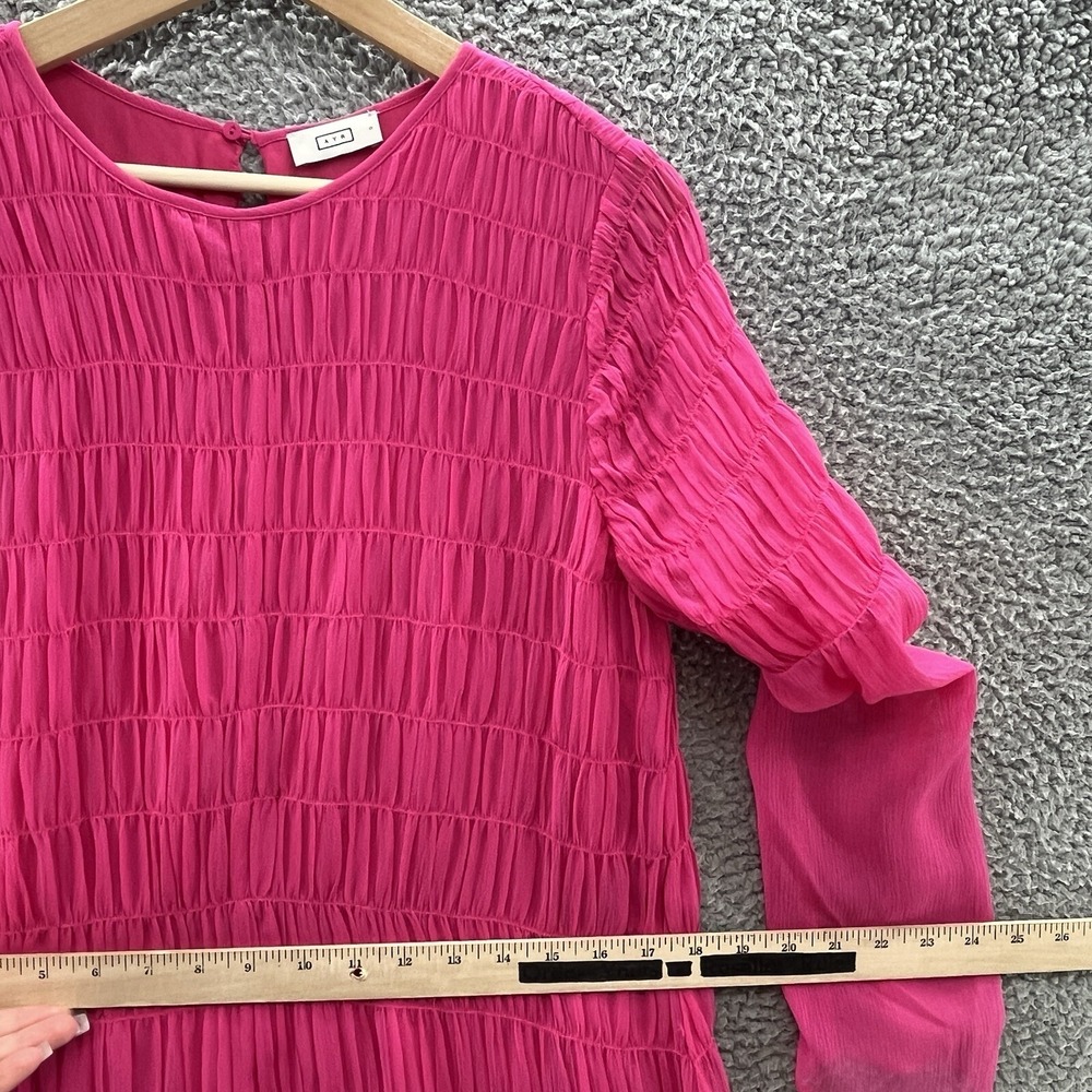 AYR Dress Womens Small Pink The Something Special Silk Relaxed Smocked Midi - Picture 6 of 13